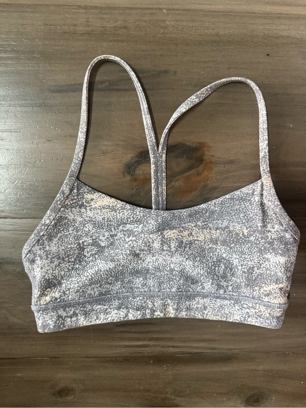 Lululemon Flow Y Bra Nulu Women’s 4 Frozen Vista Alpine White Multi